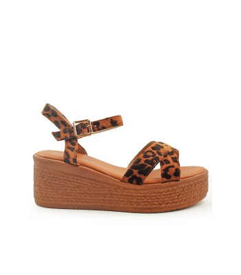 Πλαφόρμα με animal print και λουράκι στον αστράγαλο