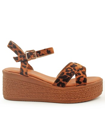 Πλαφόρμα με animal print και λουράκι στον αστράγαλο