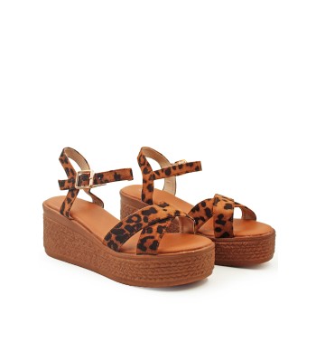 Πλαφόρμα με animal print και λουράκι στον αστράγαλο