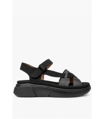 Μαύρο flatform με χιαστί σχέδιο και λευκή σόλα
