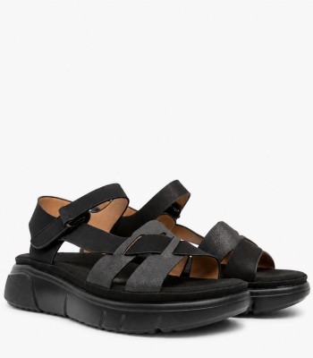 Μαύρο flatform με χιαστί σχέδιο και λευκή σόλα