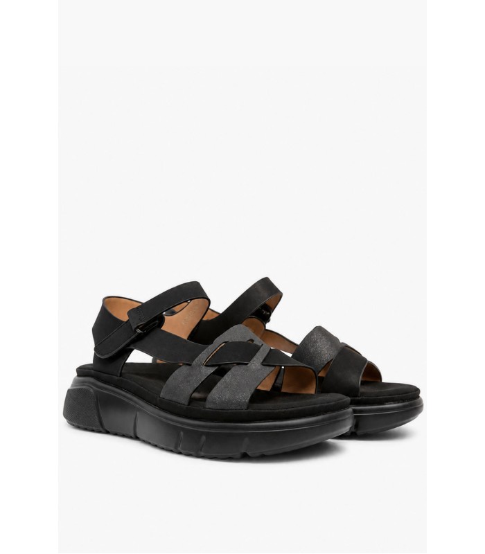 Μαύρο flatform με χιαστί σχέδιο και λευκή σόλα