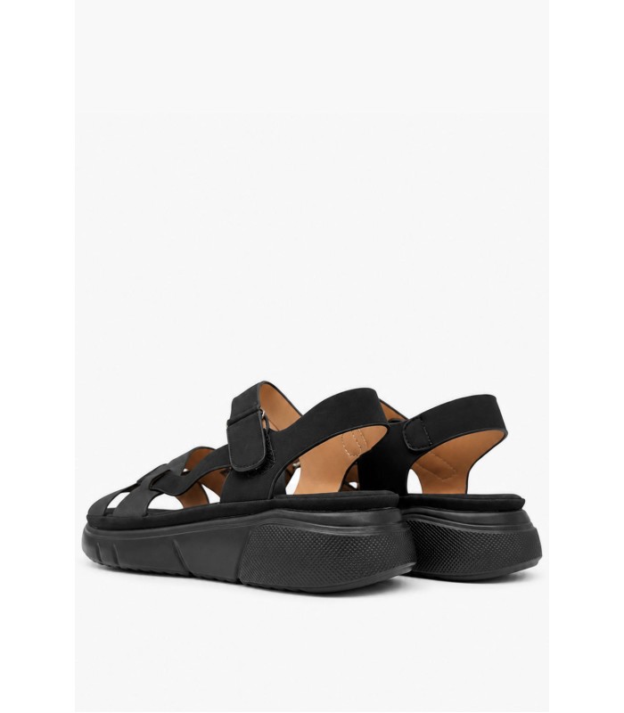 Μαύρο flatform με χιαστί σχέδιο και λευκή σόλα