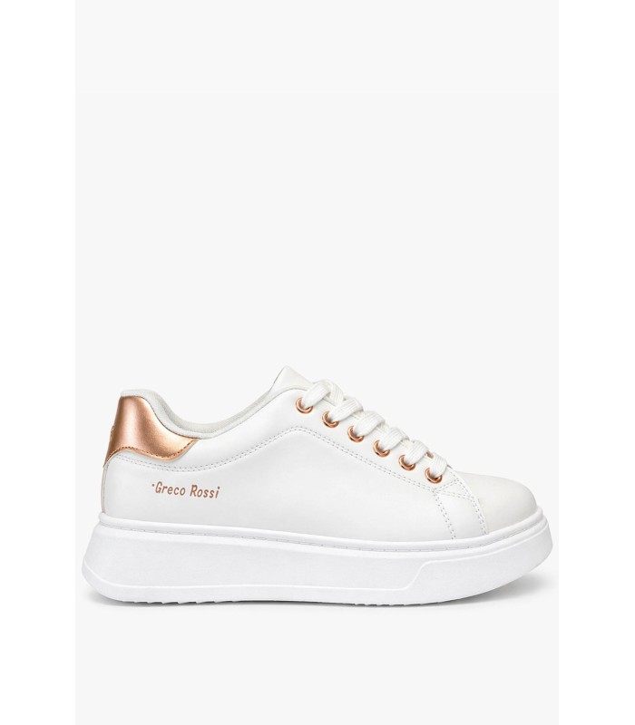 Λευκό sneaker με λευκή σόλα και σαμπανιζέ λεπτομέρειες