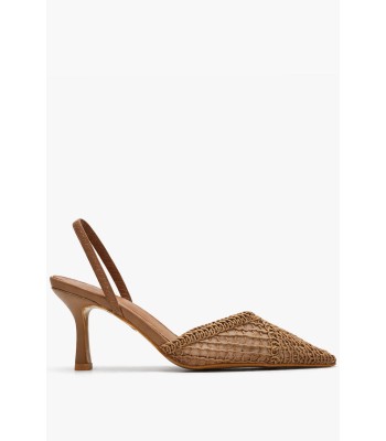 Ταμπά slingback γόβα με δίχτυ και λεπτό τακούνι