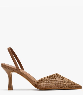 Ταμπά slingback γόβα με δίχτυ και λεπτό τακούνι