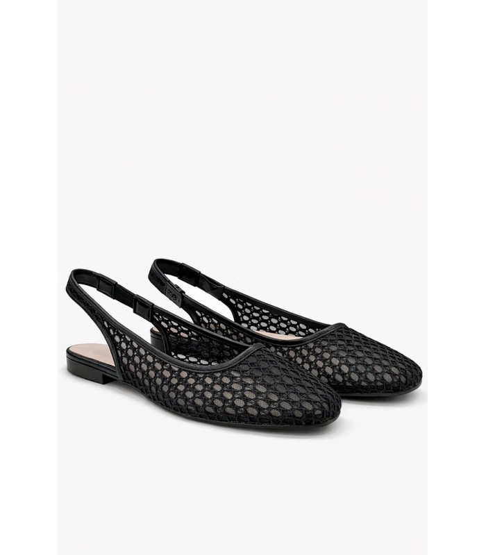 Μαύρο slingback με διάτρητη πλέξη και flat σόλα