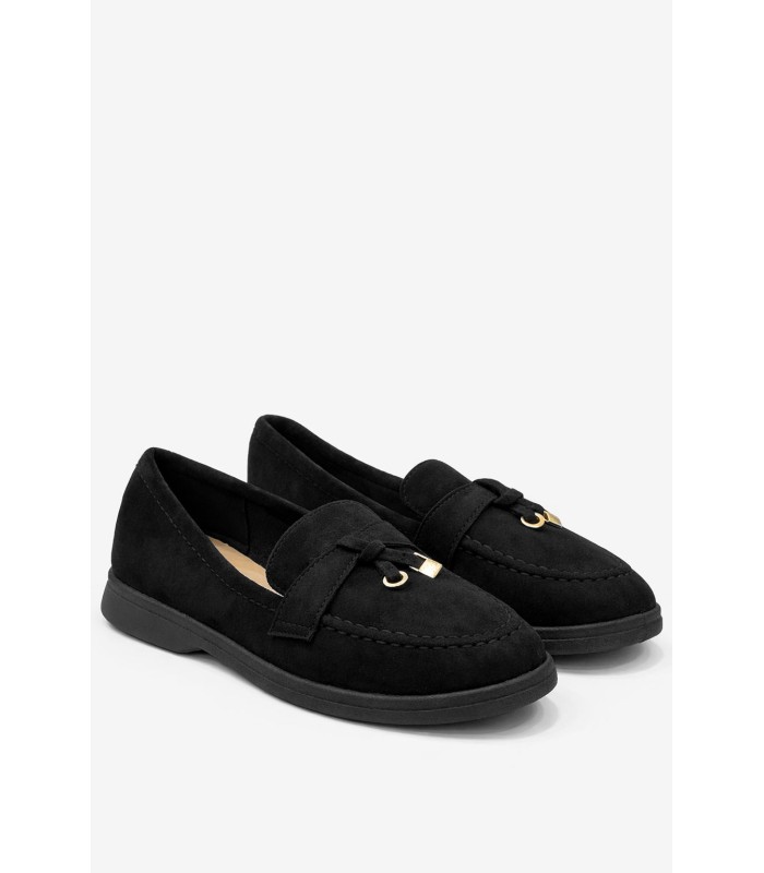 Μαύρο loafer με διακοσμητικό μεταλλικό στοιχείο