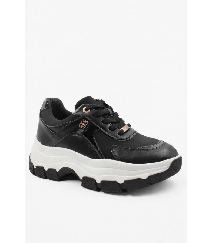 Μαύρο γυναικείο chunky sneaker με λευκή σόλα