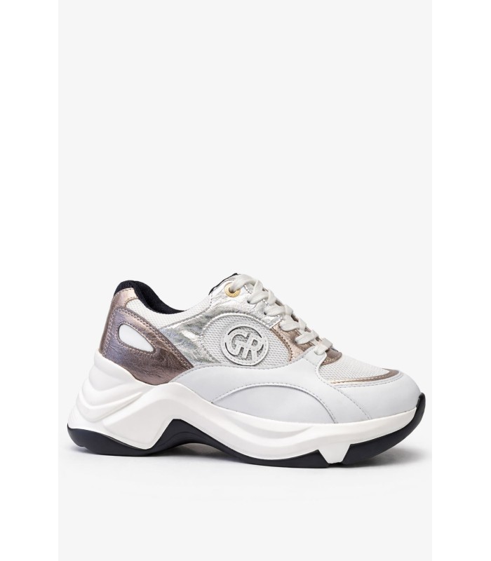 Λευκό chunky sneaker με μεταλλικές λεπτομέρειες