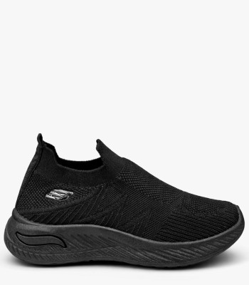 Μαύρο slip-on sneaker με ελαστικό ύφασμα