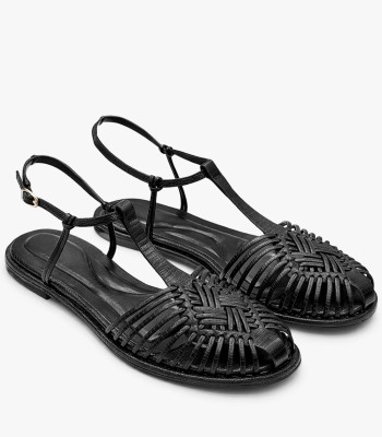Μαύρο mule σανδάλι με πλέξη