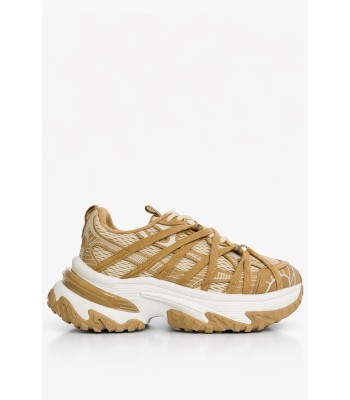Μπεζ sneaker chunky με σχέδια και ενισχυμένη σόλα