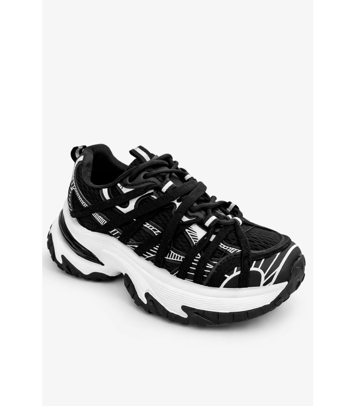 Μαύρο sneaker chunky με σχέδια και ενισχυμένη σόλα