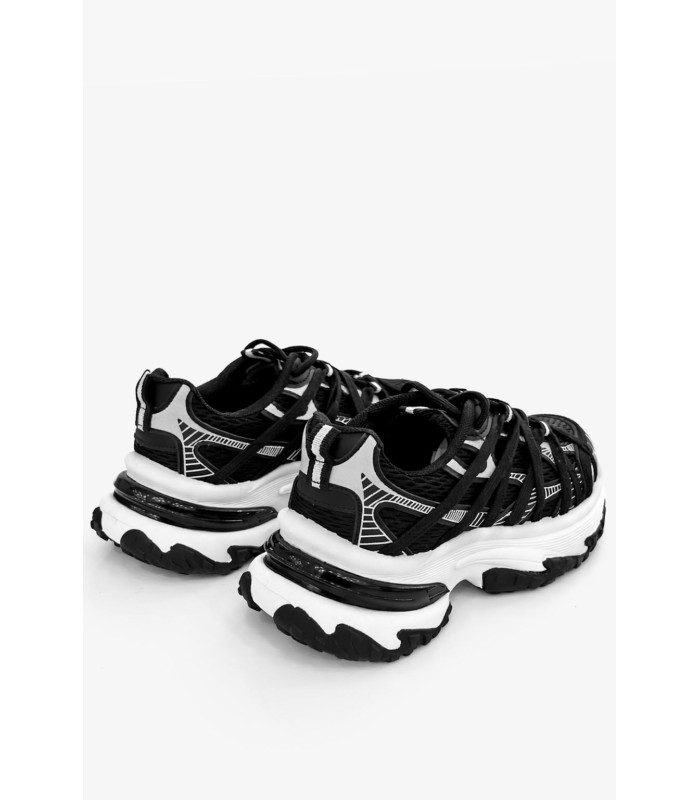 Μαύρο sneaker chunky με σχέδια και ενισχυμένη σόλα