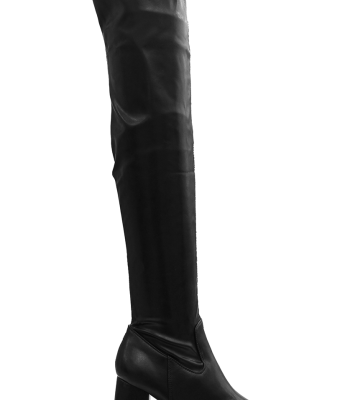 Μαύρες μπότες με ψηλό τακούνι over the knee