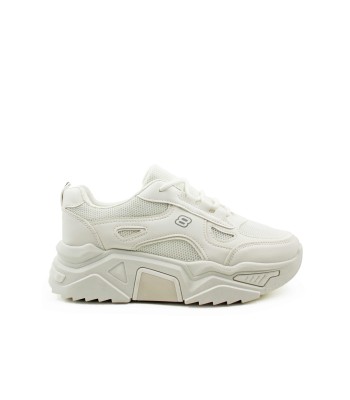 Λευκά chunky sneakers γυναικεία με χοντρή σόλα και sporty design