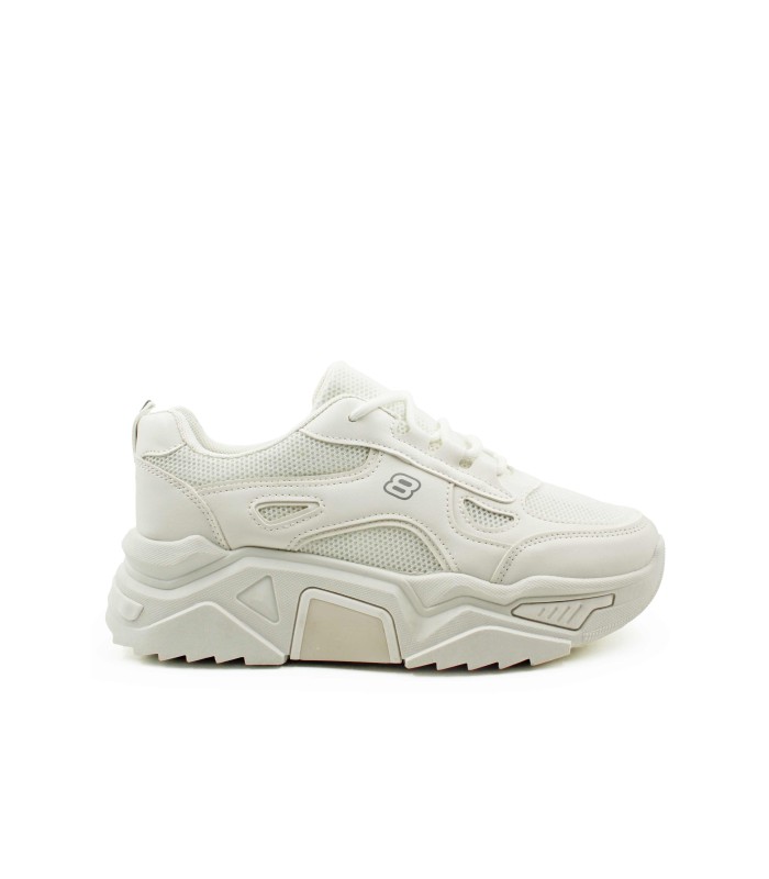 Λευκά chunky sneakers γυναικεία με χοντρή σόλα και sporty design