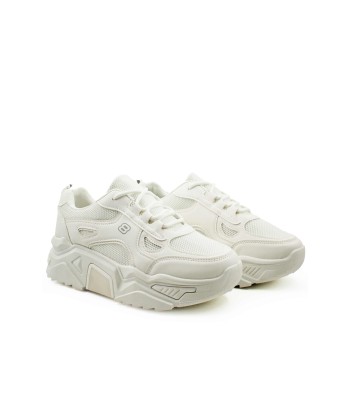 Λευκά chunky sneakers γυναικεία με χοντρή σόλα και sporty design