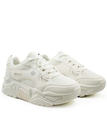 Λευκά chunky sneakers γυναικεία με χοντρή σόλα και sporty design