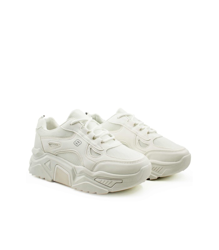 Λευκά chunky sneakers γυναικεία με χοντρή σόλα και sporty design