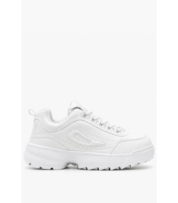 Λευκά chunky sneakers με τρακτερωτή σόλα