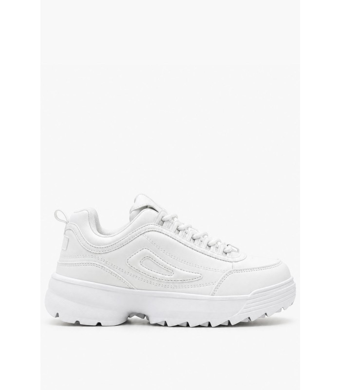 Λευκά chunky sneakers με τρακτερωτή σόλα
