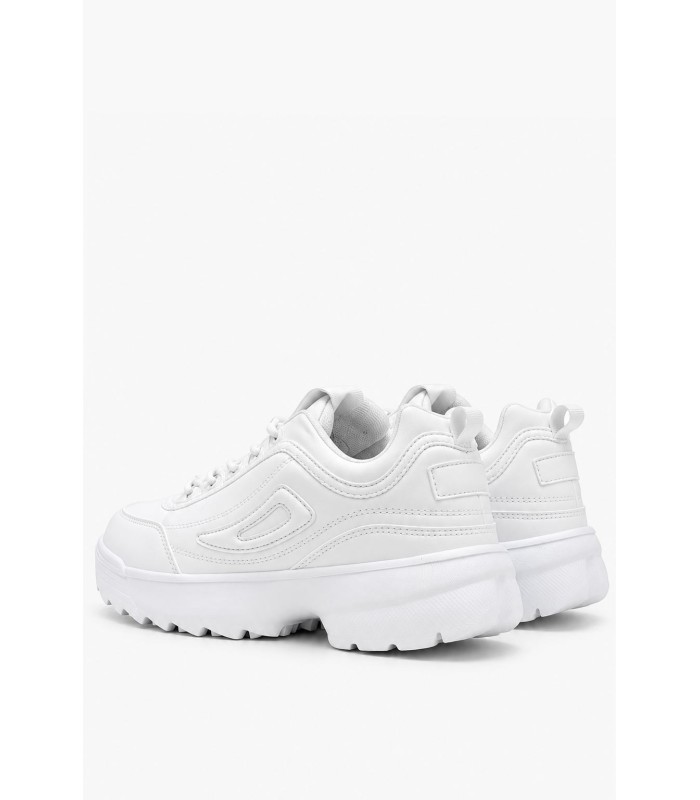 Λευκά chunky sneakers με τρακτερωτή σόλα