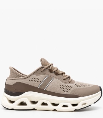 Χακί chunky sneakers με διάτρητο σχέδιο