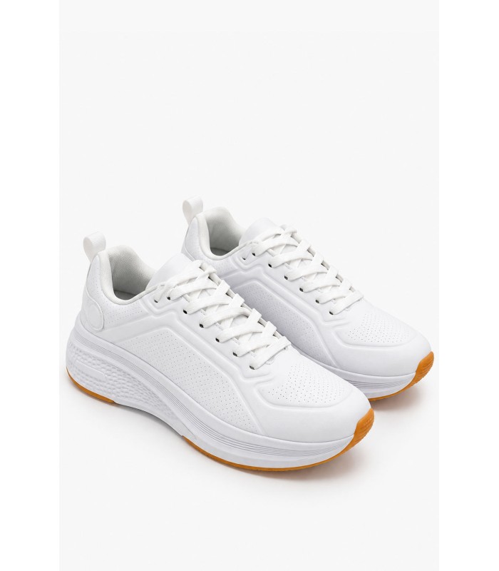 Λευκά sneakers με running σχεδιασμό και ανατομική σόλα