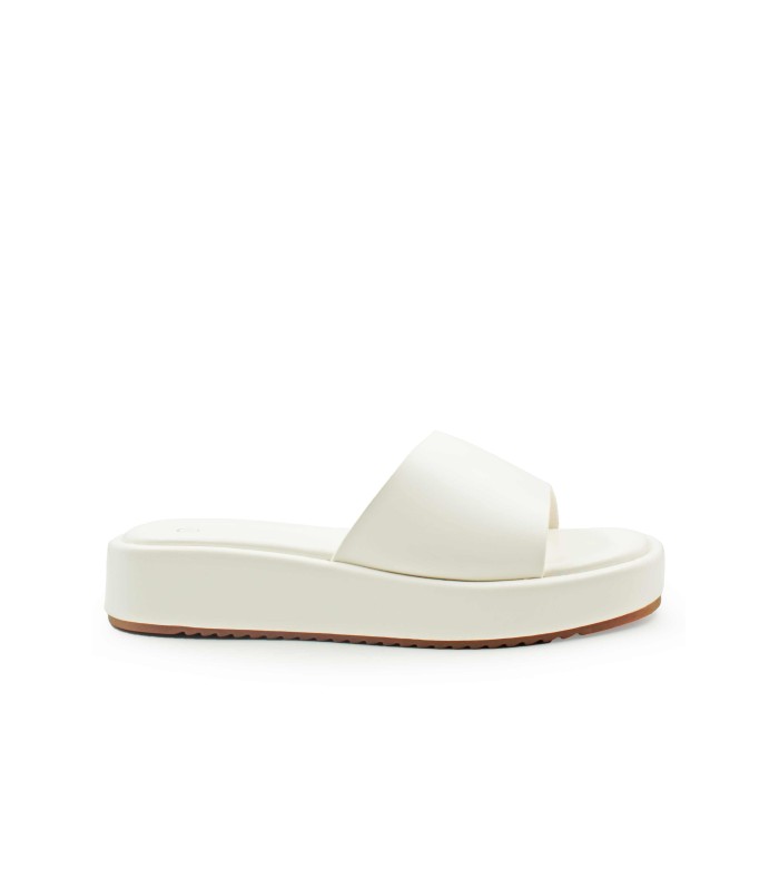 Flatform σε λευκό χρώμα με φαρδιά φάσα και minimal σχεδιασμό
