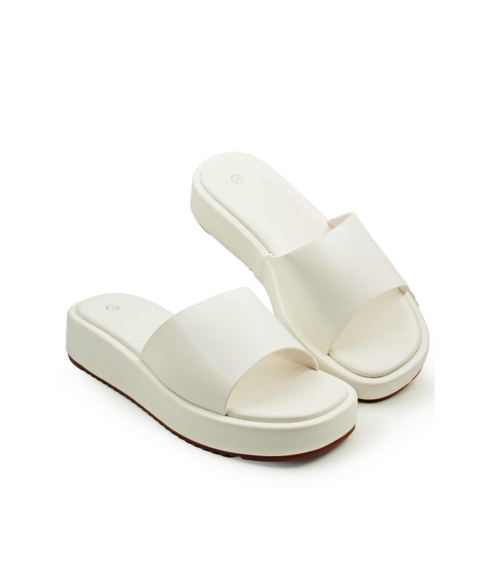 Flatform σε λευκό χρώμα με φαρδιά φάσα και minimal σχεδιασμό