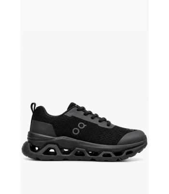 Μαύρα sneakers με running σχεδιασμό και ιδιαίτερη σόλα