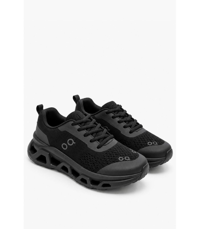 Μαύρα sneakers με running σχεδιασμό και ιδιαίτερη σόλα