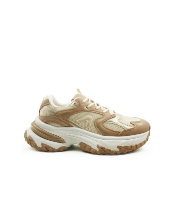 Μπεζ γυναικείο chunky sneaker με λευκή σόλα