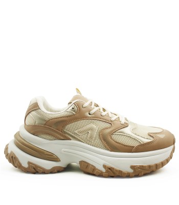 Μπεζ γυναικείο chunky sneaker με λευκή σόλα