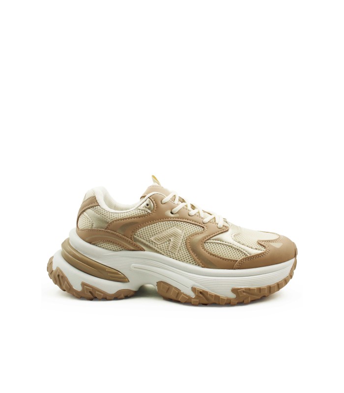 Μπεζ γυναικείο chunky sneaker με λευκή σόλα