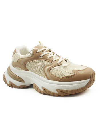 Μπεζ γυναικείο chunky sneaker με λευκή σόλα