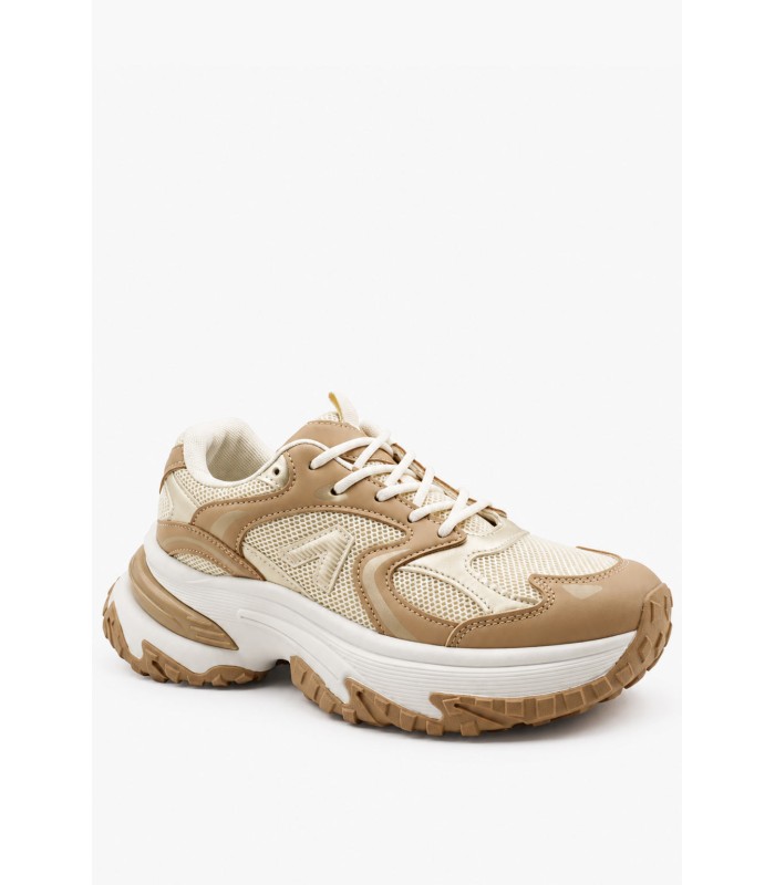 Μπεζ γυναικείο chunky sneaker με λευκή σόλα