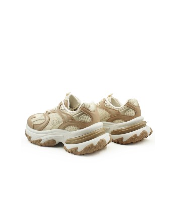 Μπεζ γυναικείο chunky sneaker με λευκή σόλα