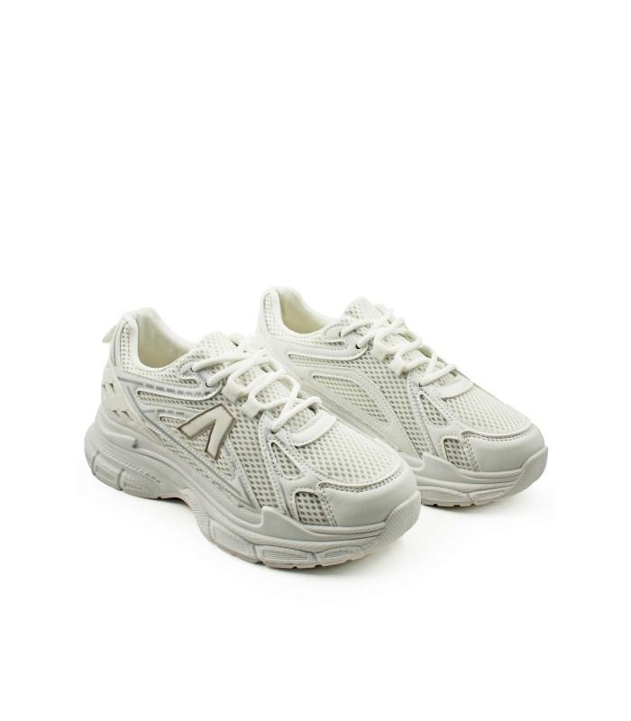 Γυναικεία λευκά sneakers με άνετη σόλα και μοντέρνο design