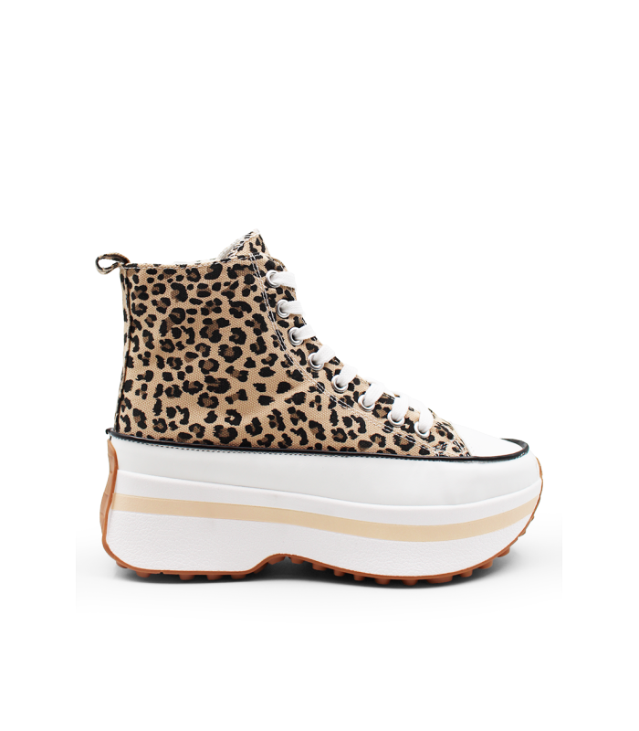 Γυναικεία chunky sneakers σε λεοπάρ χρώμα 