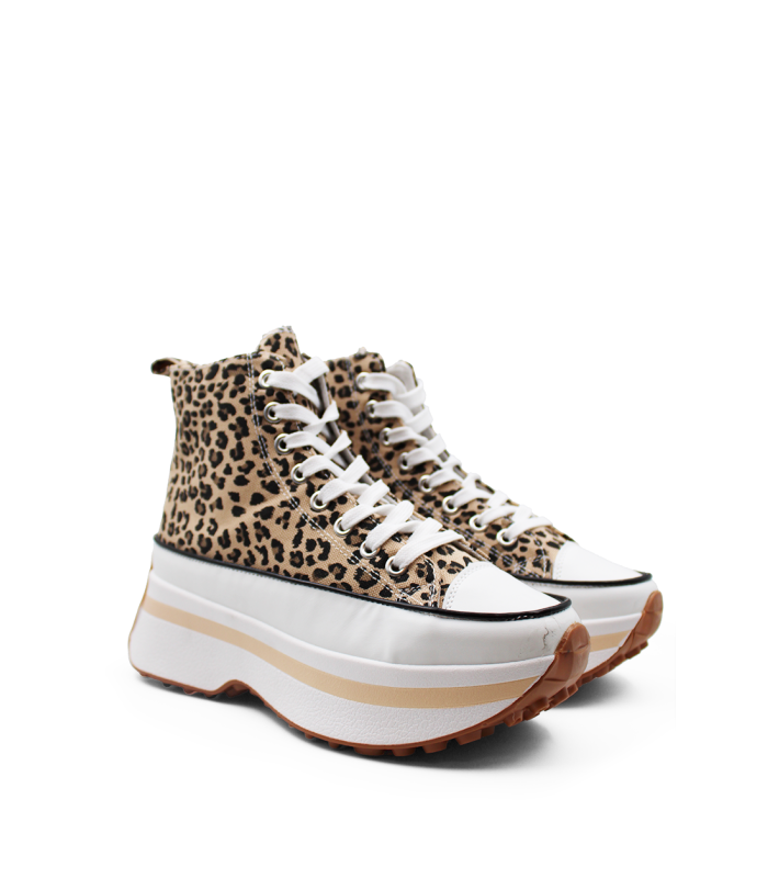 Γυναικεία chunky sneakers σε λεοπάρ χρώμα 