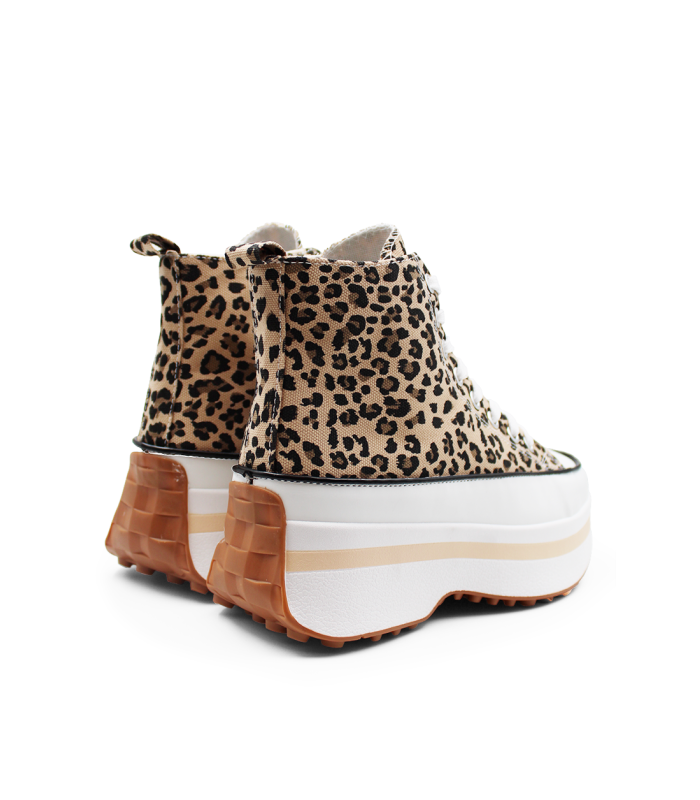 Γυναικεία chunky sneakers σε λεοπάρ χρώμα 