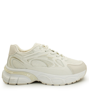 Sneakers μπεζ με chunky σόλα