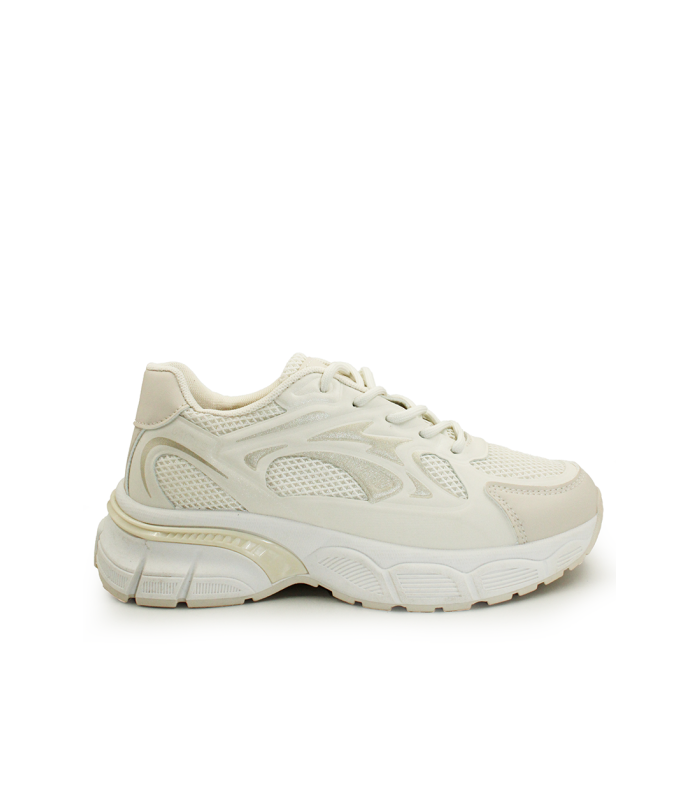 Sneakers μπεζ με chunky σόλα