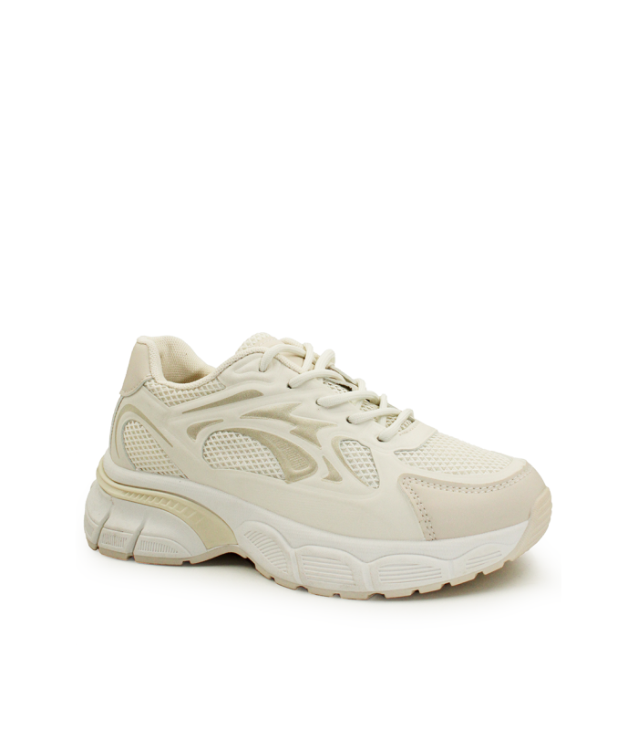 Sneakers μπεζ με chunky σόλα