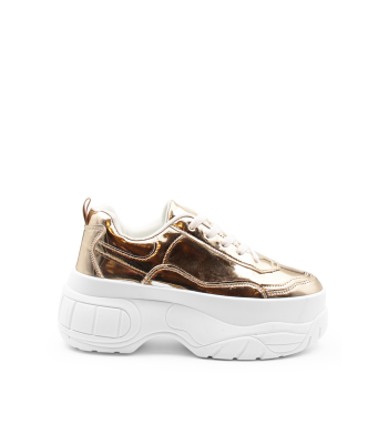 Χρυσά sneakers με χοντρή chunky σόλα