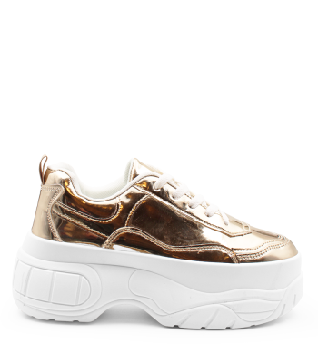 Χρυσά sneakers με χοντρή chunky σόλα