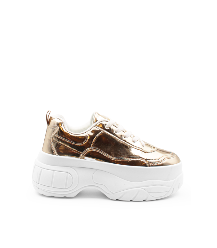 Χρυσά sneakers με χοντρή chunky σόλα